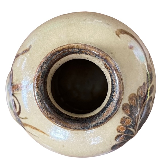 VTG Carlos Villanueva Signed Mexican Folk Art Pottery Tonala Sun Face Vase EUC - Picture 5 of 6